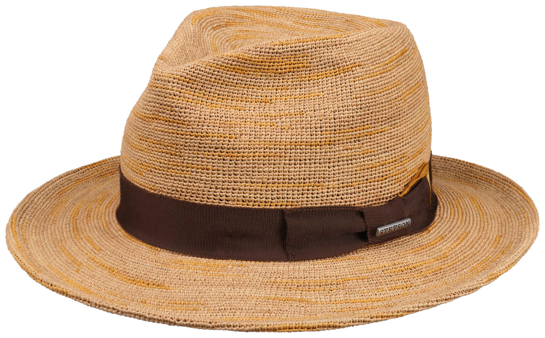 TRAVELLER RAFFIA CROCHET STETSON CAMEL