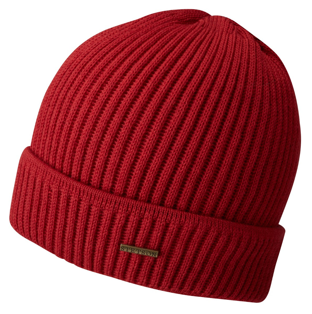 Strickmütze Parkmann Merinowolle Stetson Rot