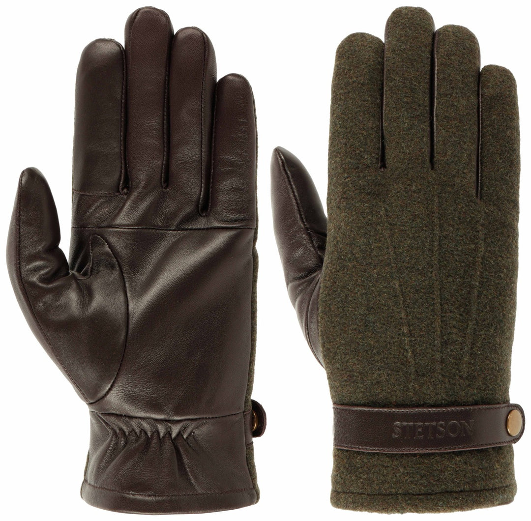 Lederhandschuhe Conductive Stetson Braun/Oliv
