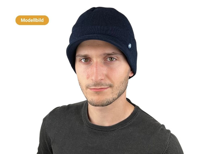 BEANIE WOOL ACRYL SCHIRM HAMMABURG BLAU - Hut - online.at