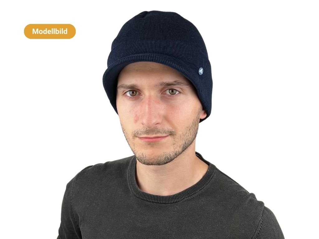 BEANIE WOOL ACRYL SCHIRM HAMMABURG BLAU - Hut - online.at