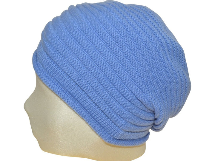 BERRETTO OVERSIZE AZZURRO FEINSTES CASHMERE - Hut - online.at