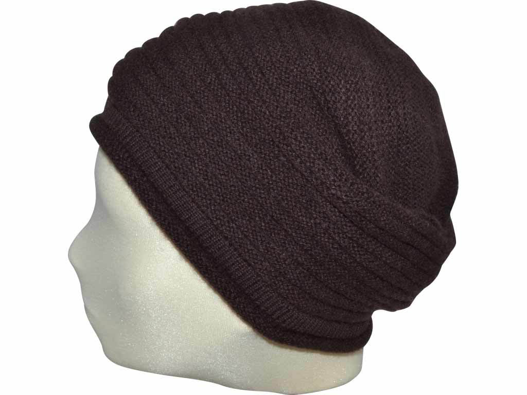 BERRETTO OVERSIZE BRAUN FEINSTES CASHMERE OSFA - Hut - online.at