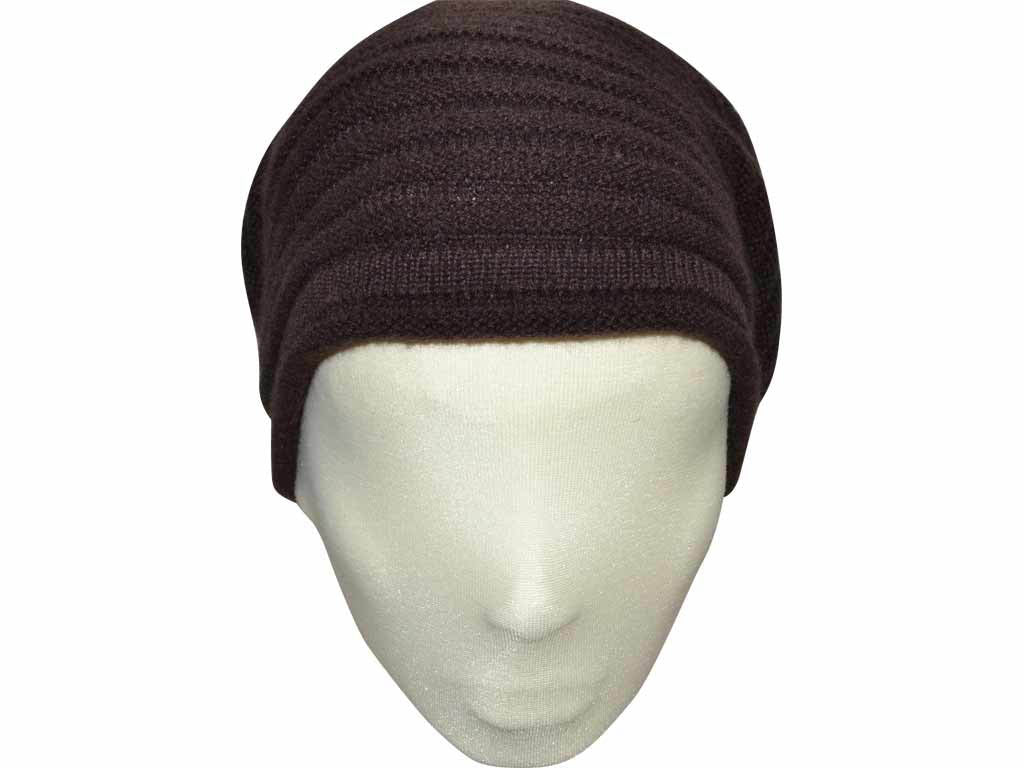 BERRETTO OVERSIZE BRAUN FEINSTES CASHMERE OSFA - Hut - online.at