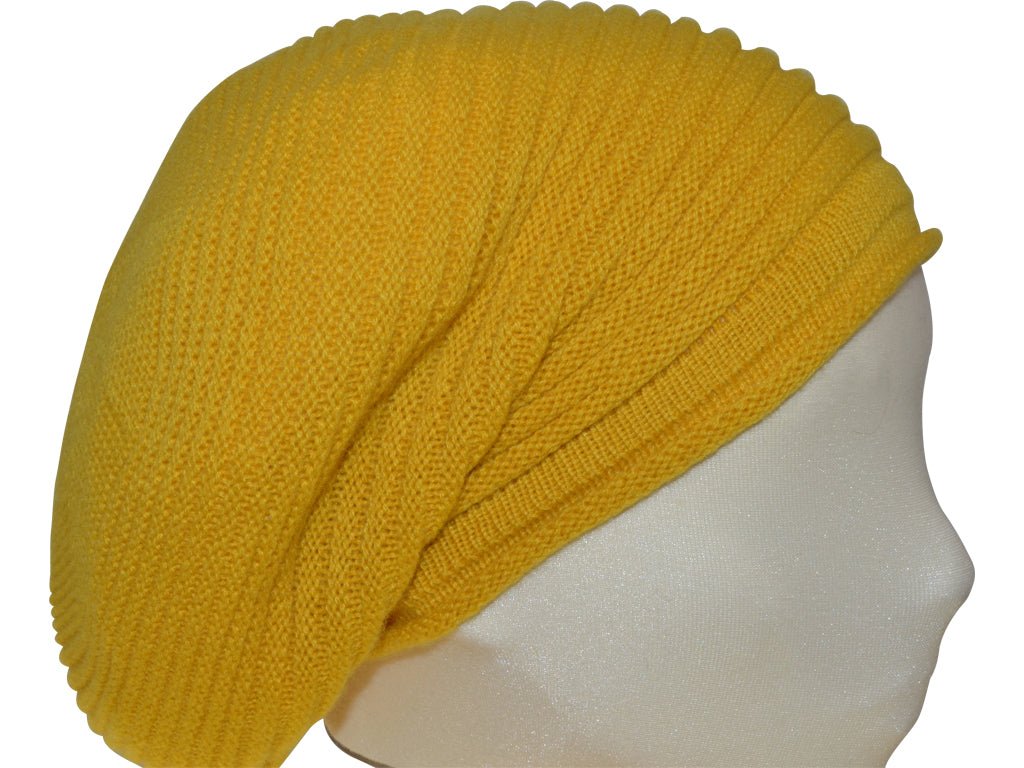 BERRETTO OVERSIZE GIALLO FEINSTES CASHMERE - Hut - online.at