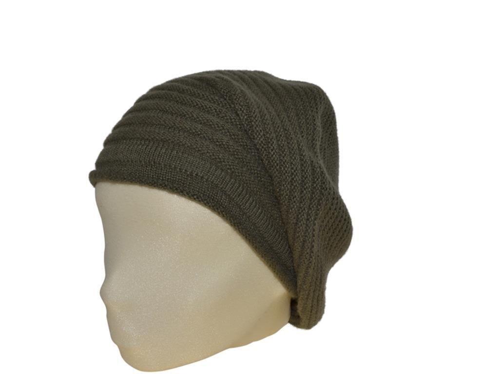 BERRETTO OVERSIZE OLIV FEINSTES CASHMERE - Hut - online.at