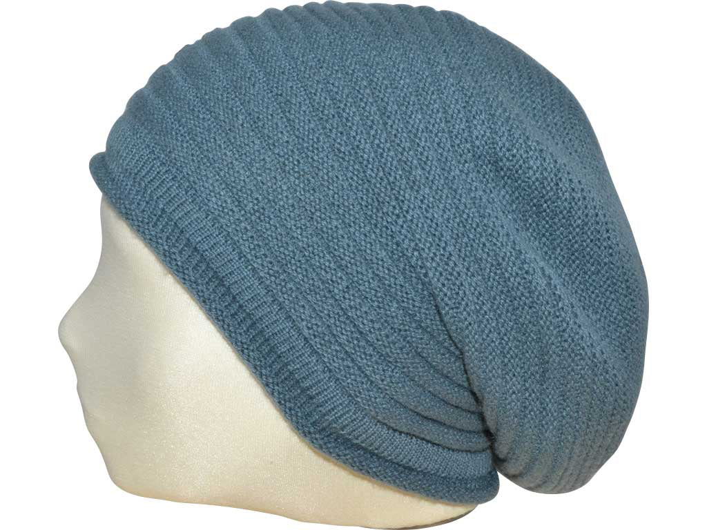 BERRETTO OVERSIZE PETROL FEINSTES CASHMERE OSFA - Hut - online.at