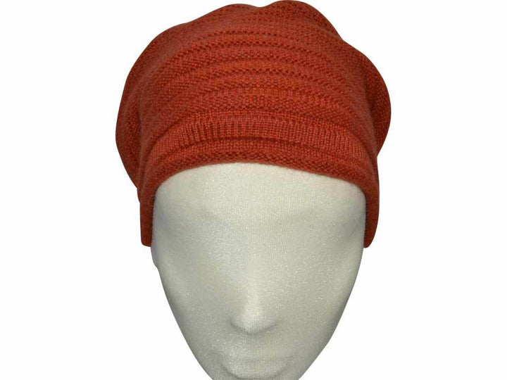 BERRETTO OVERSIZE ROST FEINSTES CASHMERE OSFA - Hut - online.at