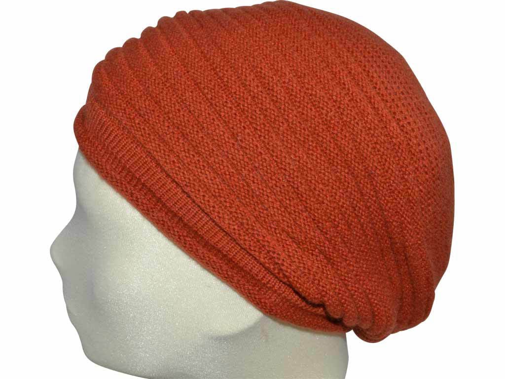 BERRETTO OVERSIZE ROST FEINSTES CASHMERE OSFA - Hut - online.at