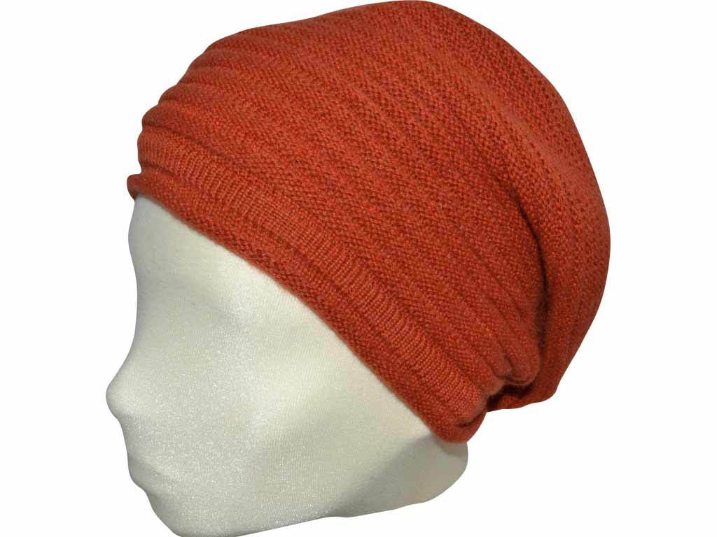 BERRETTO OVERSIZE ROST FEINSTES CASHMERE OSFA - Hut - online.at