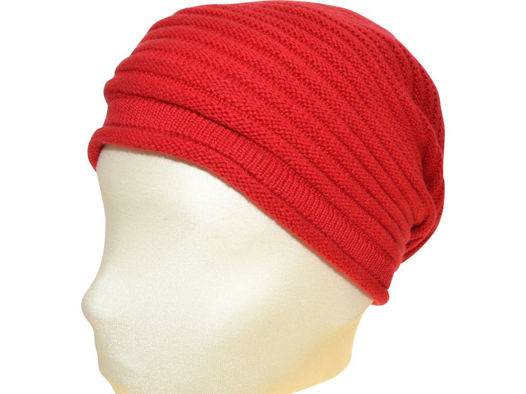 BERRETTO OVERSIZE ROT FEINSTES CASHMERE OSFA - Hut - online.at