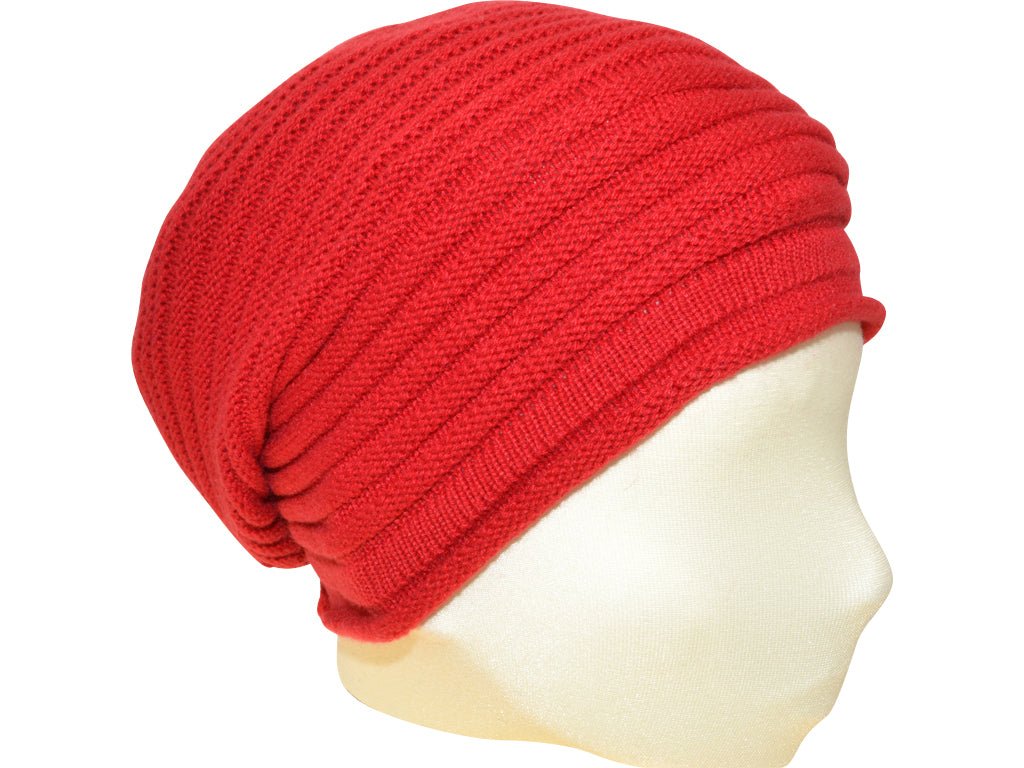 BERRETTO OVERSIZE ROT FEINSTES CASHMERE OSFA - Hut - online.at