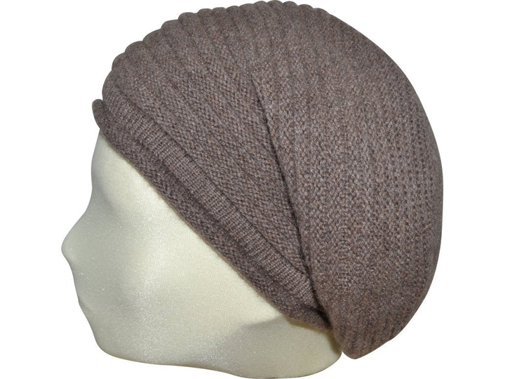 BERRETTO OVERSIZE TAUPE FEINSTES CASHMERE OSFA - Hut - online.at