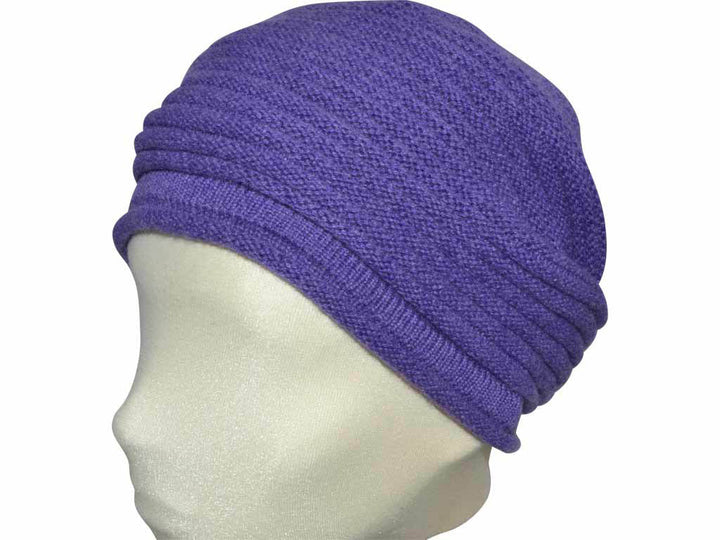 BERRETTO OVERSIZE VIOLA FEINSTES CASHMERE OSFA - Hut - online.at