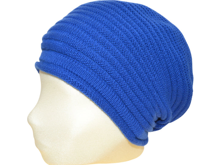 BERRETTO OVERSIZE COBALTO FEINSTES CASHMERE