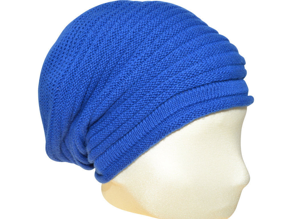 BERRETTO OVERSIZE COBALTO FEINSTES CASHMERE