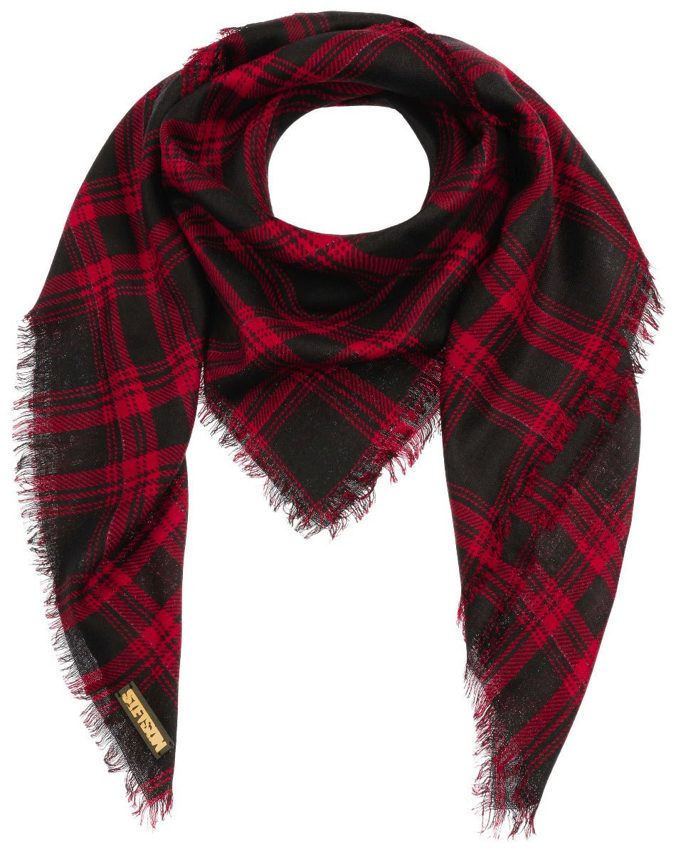 SCARF SHADOW PLAID STETSON KARO ROT - Hut - online.at