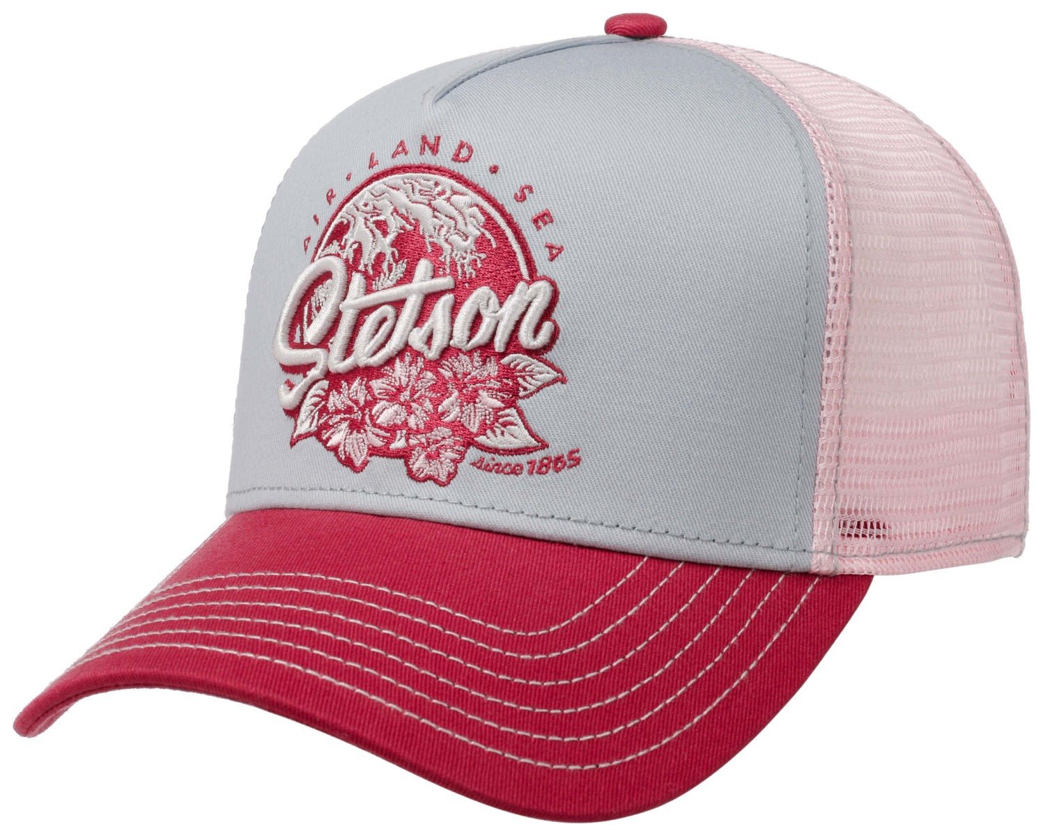 TRUCKER CAP AIR LAND SEA STETSON ROT - Hut - online.at