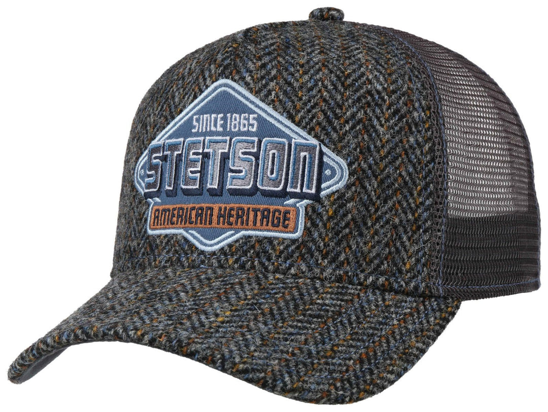TRUCKER CAP HARRIS TWEED STETSON GRAU - Hut - online.at