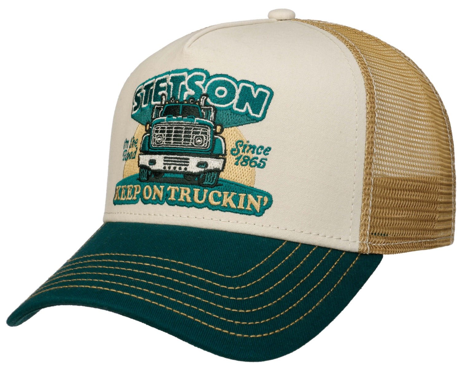 Trucker Cap Keep On Trucking Stetson Green Sand - Hut - online.at