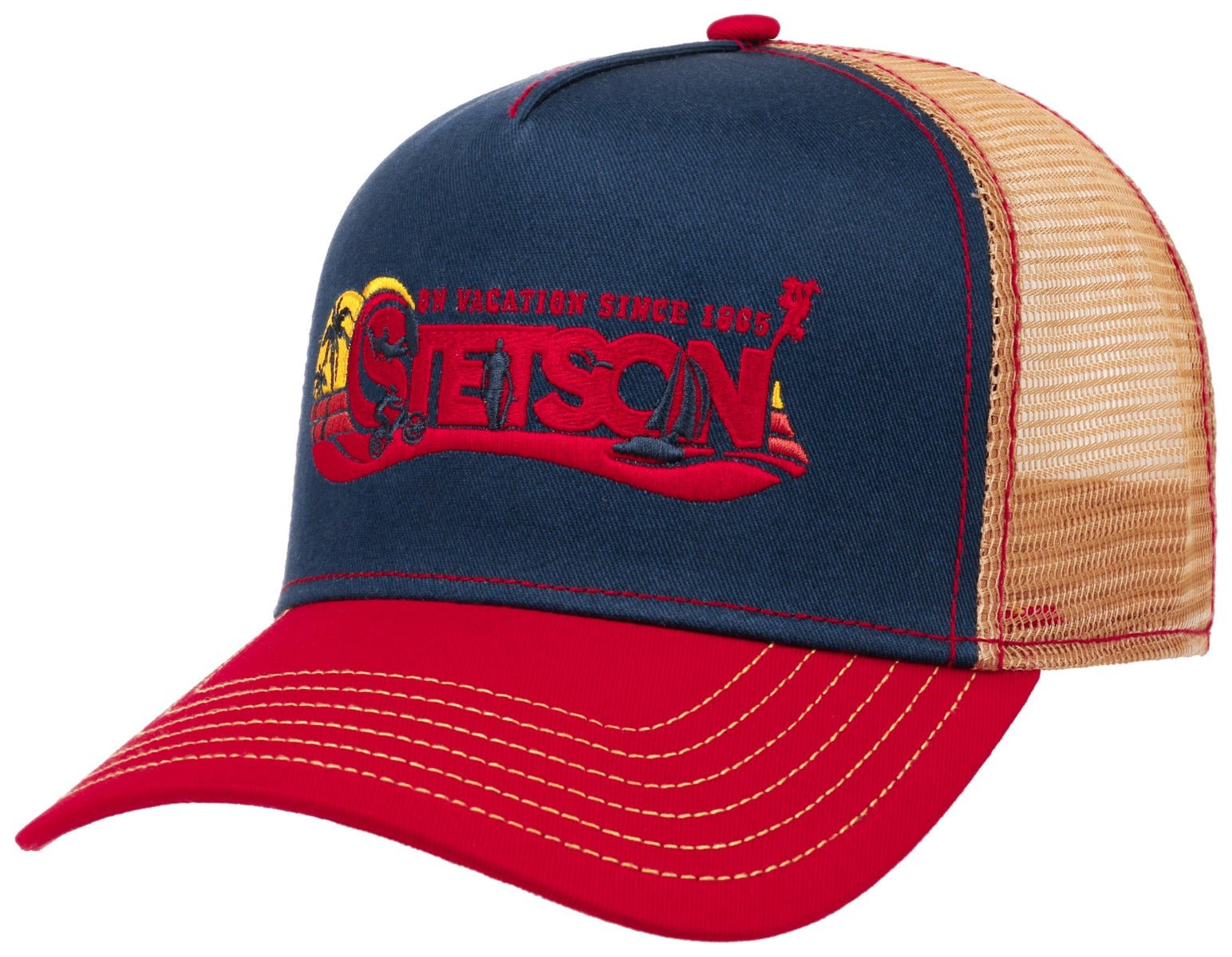 TRUCKER CAP ON VACATION STETSON ROT NAVY - Hut - online.at