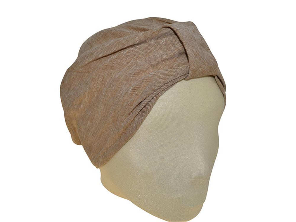TURBAN UNI LEINEN BEIGE - Hut - online.at