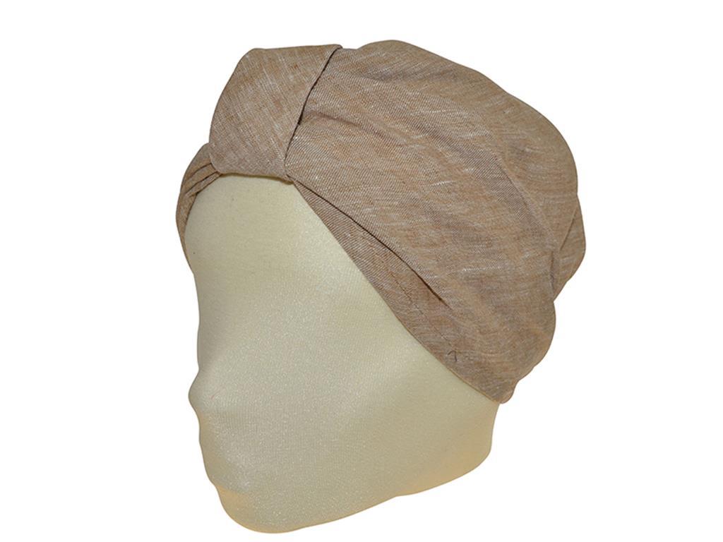 TURBAN UNI LEINEN BEIGE - Hut - online.at