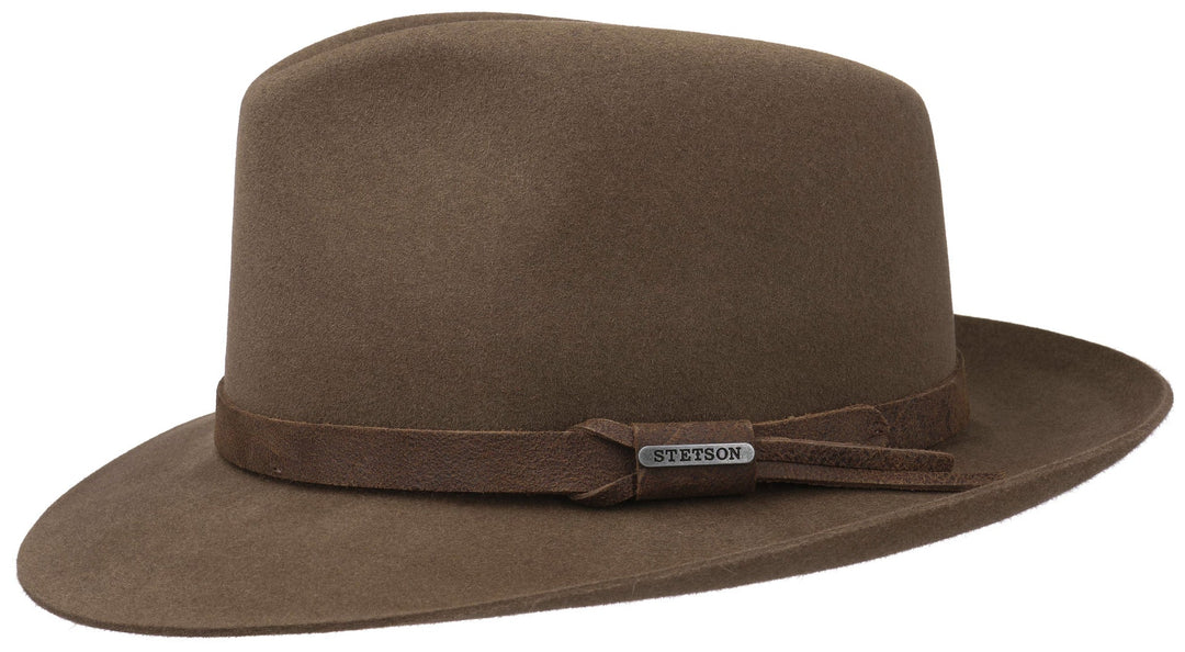 FEDORA FURFELT LEDERBAND STETSON CAMEL - Hut-online.at