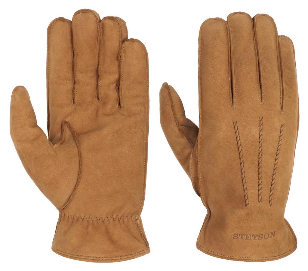 GLOVES GOAT NUBUK STETSON CAMEL Art 9497211 - Hut-online.at
