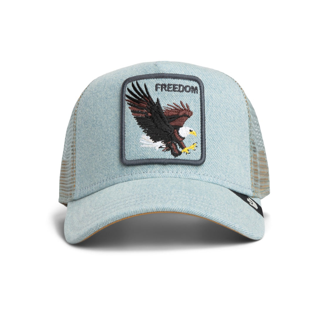 Trucker Cap Denim Eagle Freedom Goorin Bros Light Denim