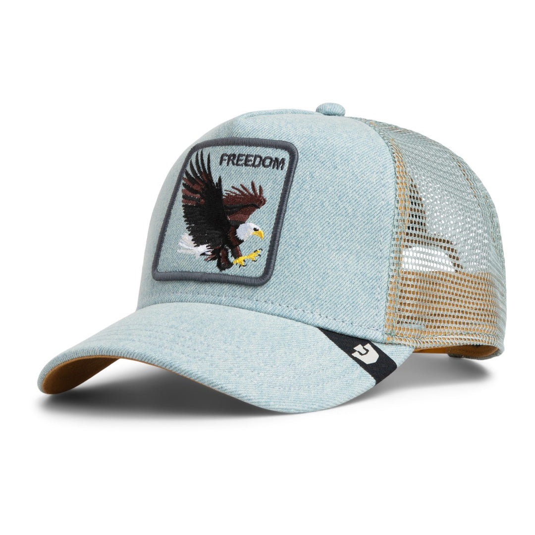 Trucker Cap Denim Eagle Freedom Goorin Bros Light Denim