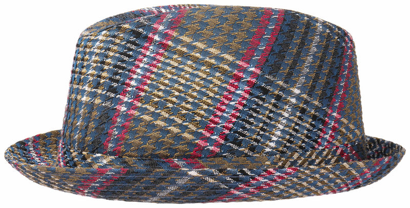 PLAYER COTTON CHECK STETSON BLAU