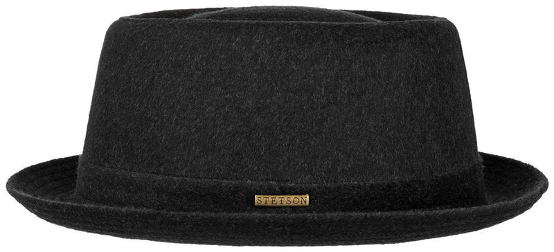 PORK PIE WOOL STETSON BLACK 54
