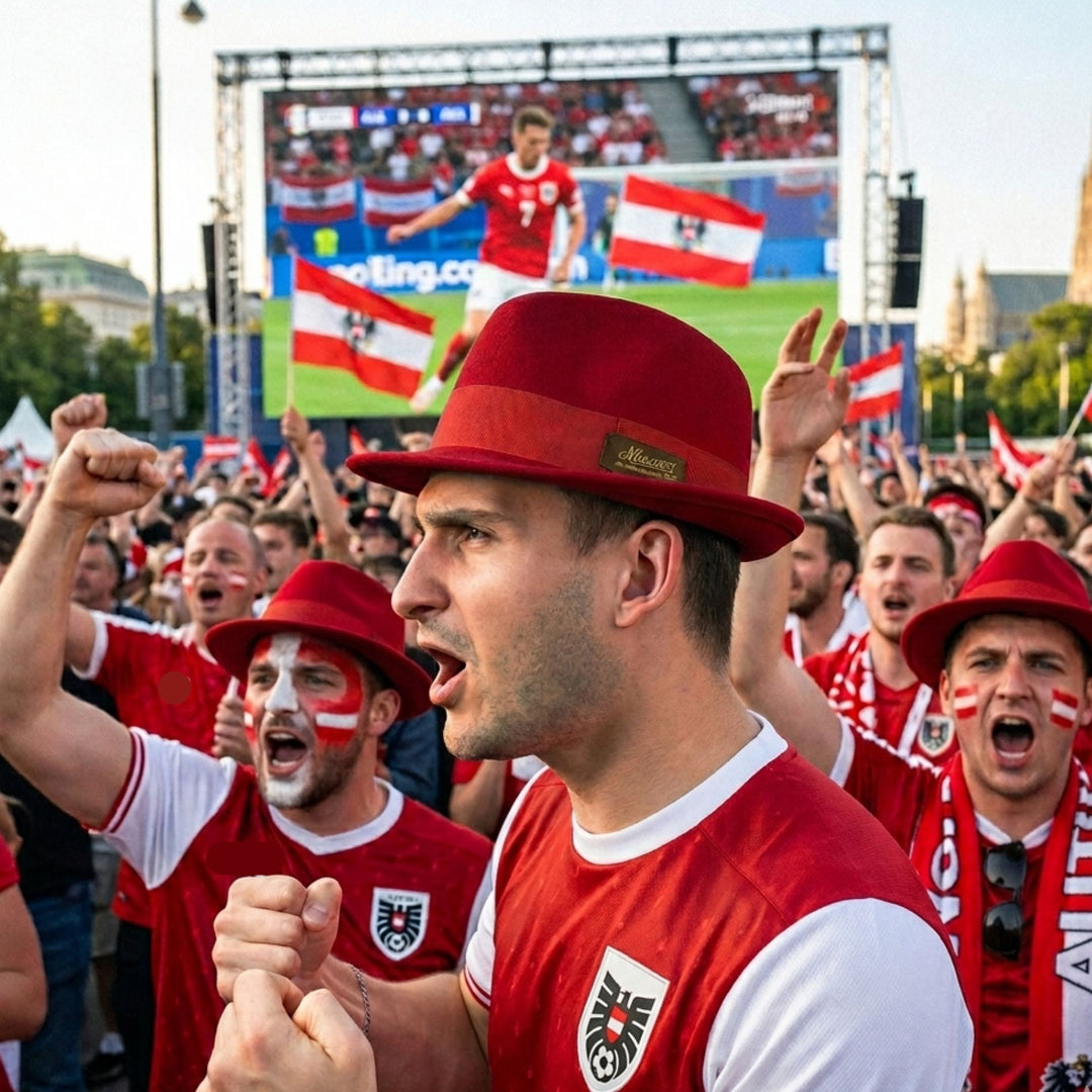Red Hot Austrian Fan Hut zur WM von Mauerer