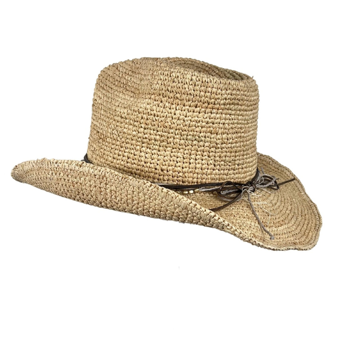 Stroh Cowboy Hut Damen Raffia Loevenich