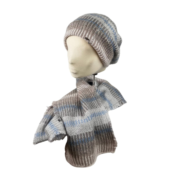 Quebi Avan Riga Strickmütze mit Schal Set