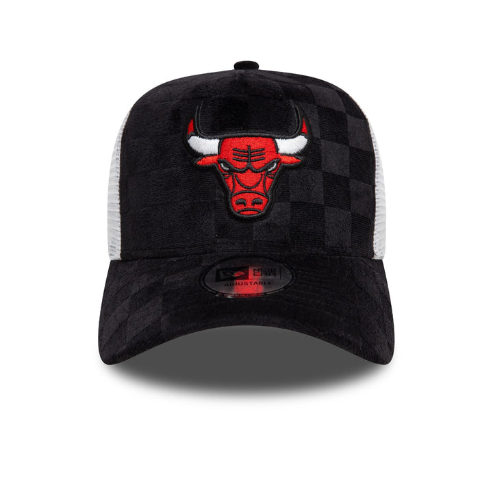 New Era Trucker Cap Tonal Check Bulls Schwarz