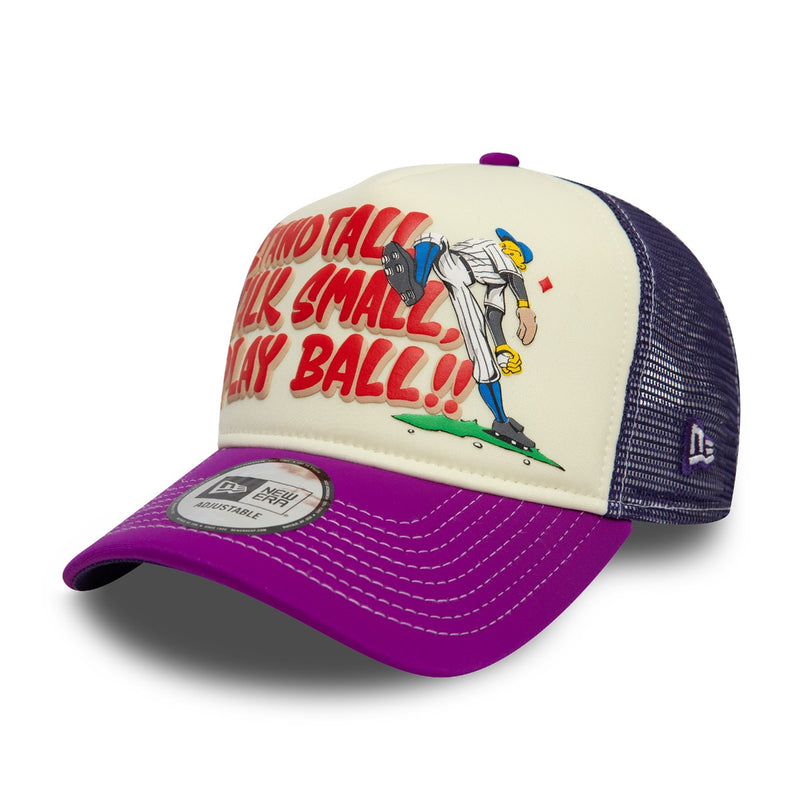 New Era Trucker Cap Graphic Quote Lila