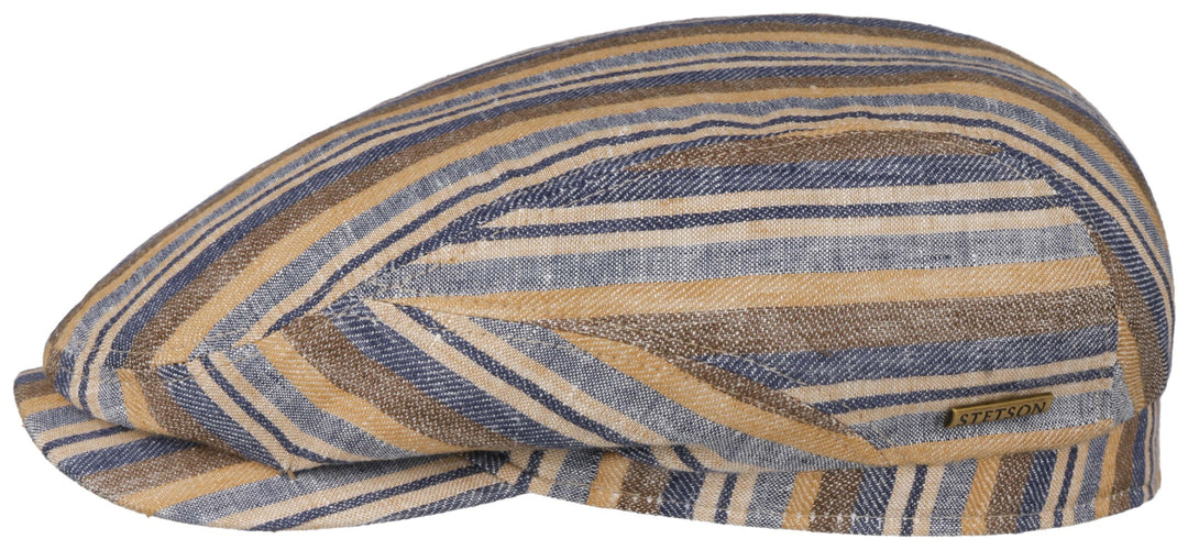 Flatcap Stripe Leinen Stetson