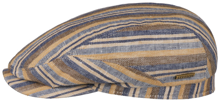 Flatcap Stripe Leinen Stetson
