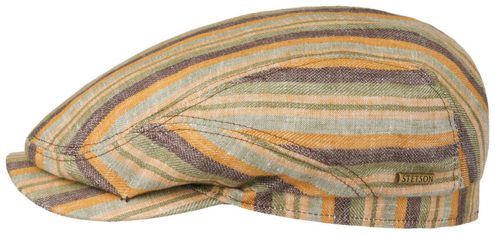 Flatcap Stripe Leinen Stetson