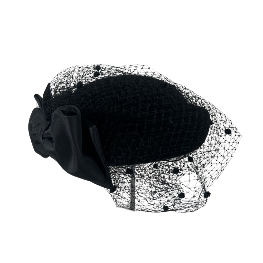 Fascinator Trauerhut mit Netz Enterrement Royal Mauerer Schwarz