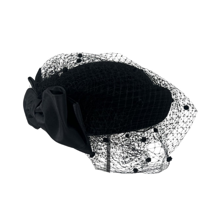Fascinator Trauerhut mit Netz Enterrement Royal Mauerer Schwarz
