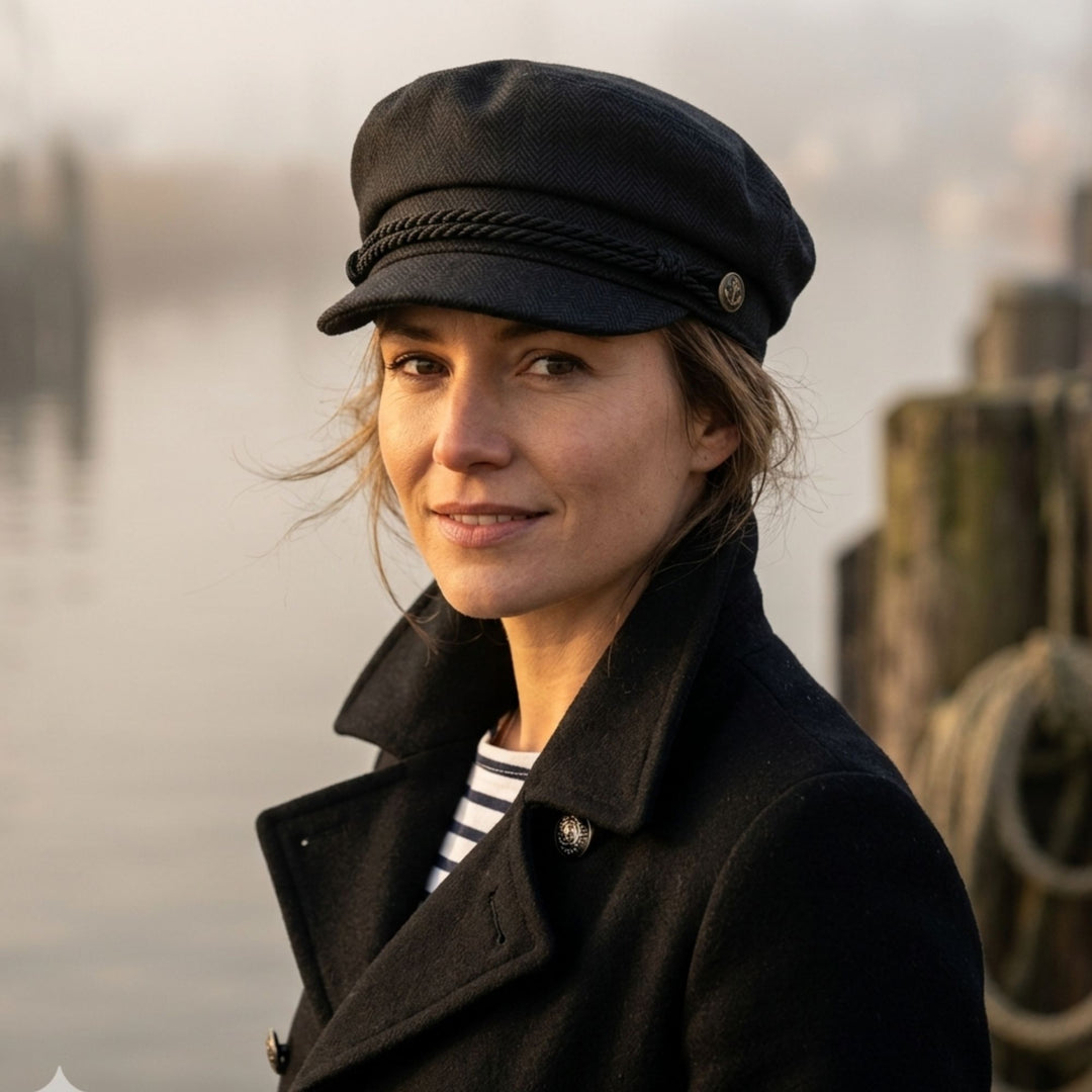 Elbsegler Mütze Herringbone Balke Schwarz