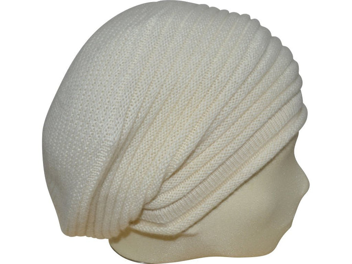 BERRETTO OVERSIZE ECRU FEINSTES CASHMERE - Hut - online.at