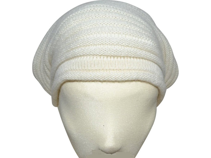 BERRETTO OVERSIZE ECRU FEINSTES CASHMERE - Hut - online.at