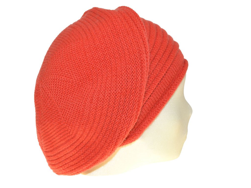 BERRETTO OVERSIZE ORANGE FEINSTES CASHMERE OSFA - Hut - online.at