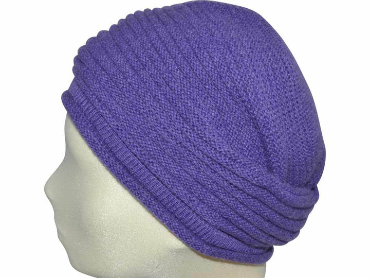 BERRETTO OVERSIZE VIOLA FEINSTES CASHMERE OSFA - Hut - online.at