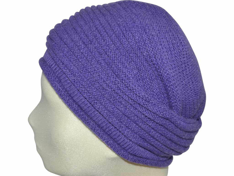 BERRETTO OVERSIZE VIOLA FEINSTES CASHMERE OSFA - Hut - online.at