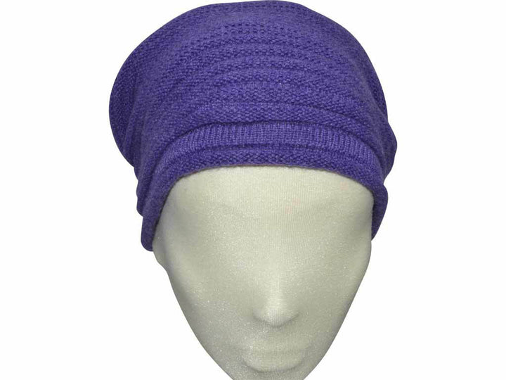 BERRETTO OVERSIZE VIOLA FEINSTES CASHMERE OSFA - Hut - online.at